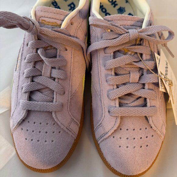 Reebok  Club C Ground Sneakers 'Purple/Lime'  Women Size 6  NEW with box - Picture 2 of 9